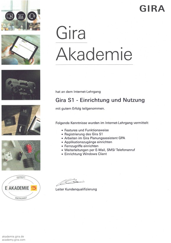 Gira S1 Schulung
