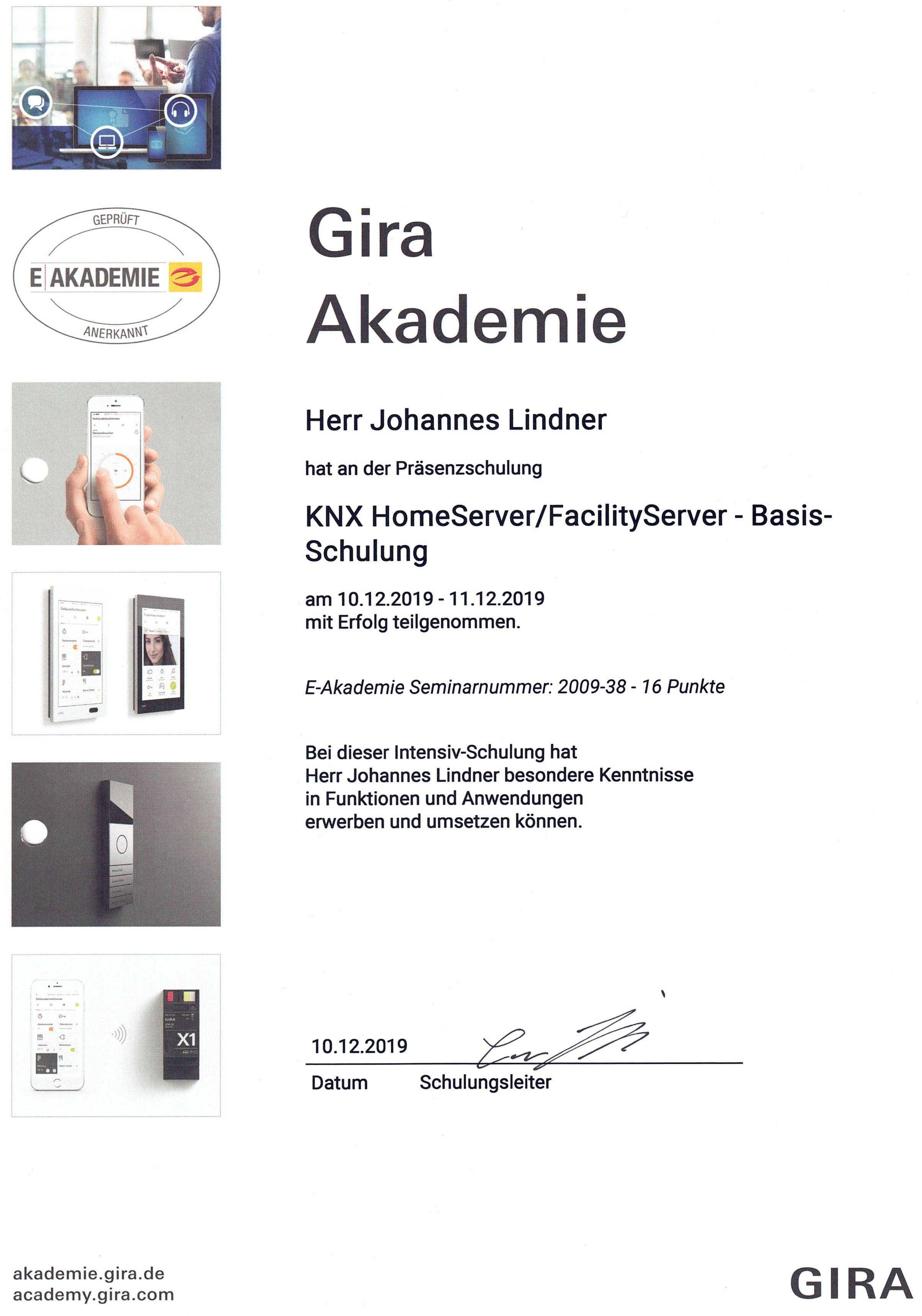 Gira Homeserver Basis-Schulung